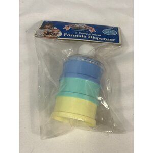 BABY KING formula dispenser 3 compartment BPA free travel blue green yellow VTG